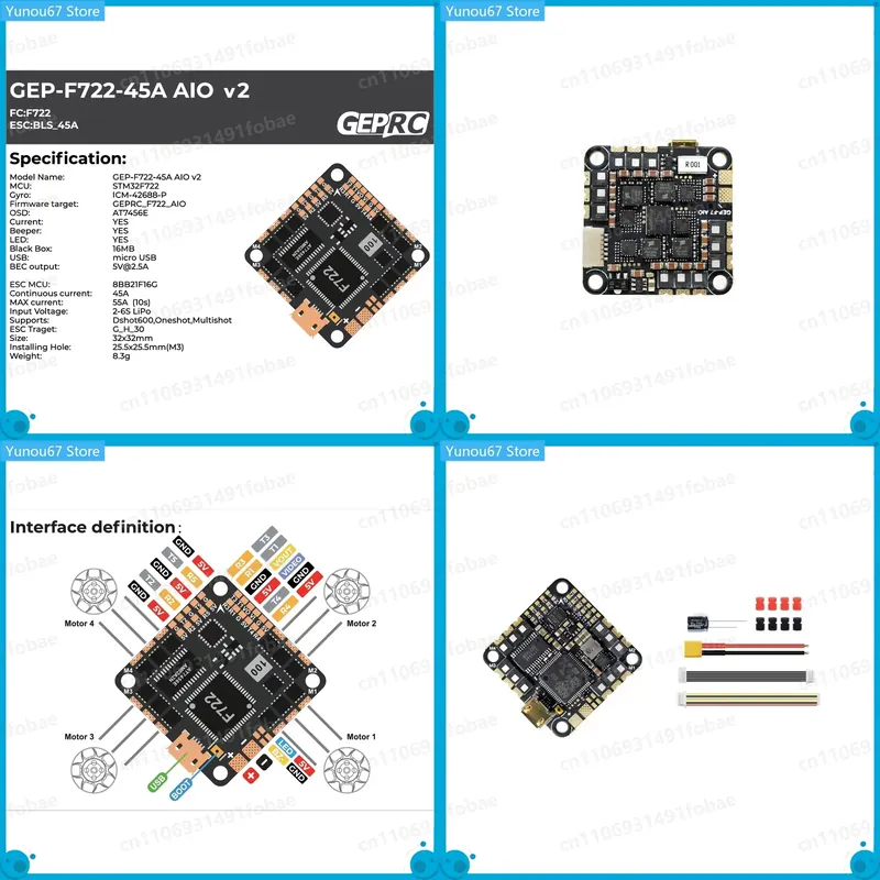 Drone Racing Flight Controller - Controller di Volo GEPRC GEP-F722-45A AIO